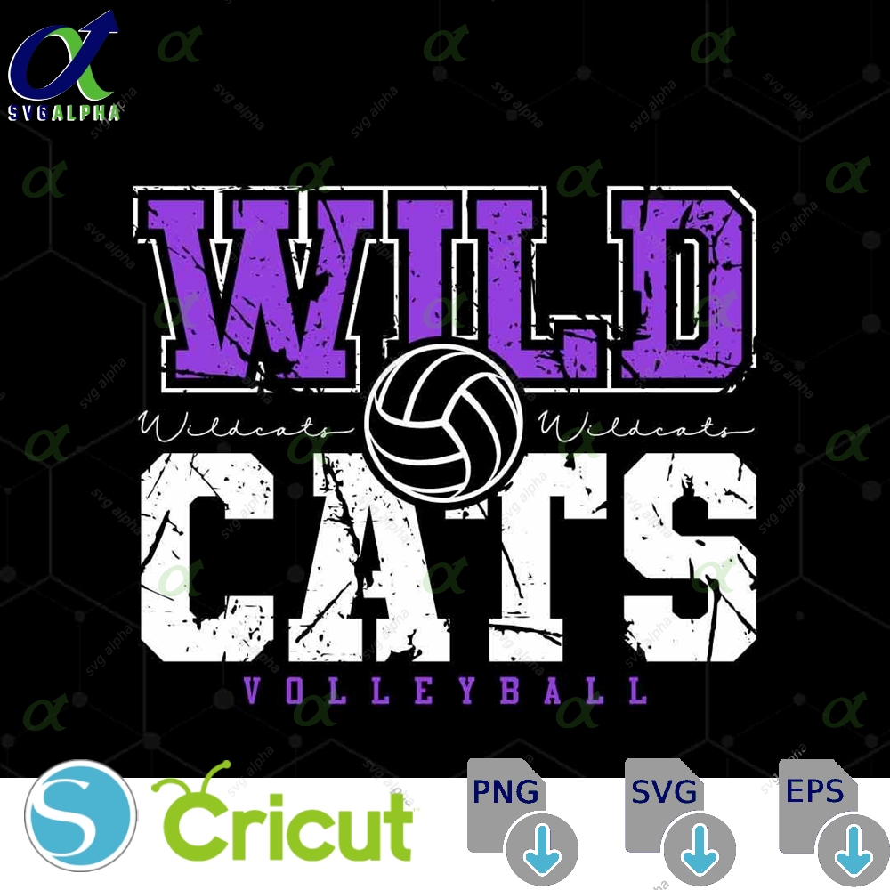 Wildcats Mascot Svg Png Wildcats Volleyball Svg Varsity Wildcats Shirt School Spirit Mascot Volleyball Cheer Sublimation Volleyball Mom